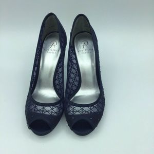 Adrianna Papell Classic Pump Heels  Blue Mesh  9
